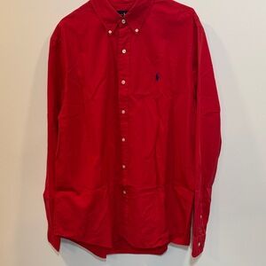 Ralph Lauren Men's Vibrant Red Button-Down Shirt
